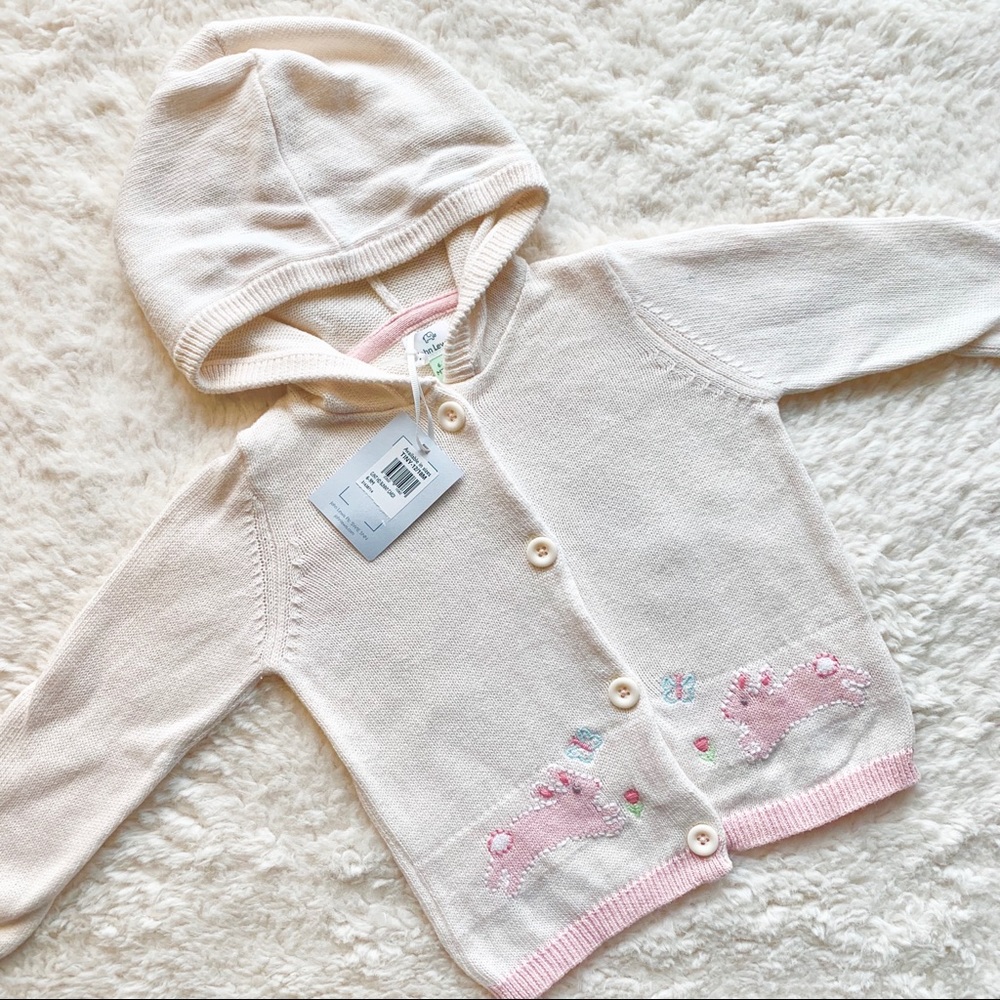 John Lewis Baby Bunny Sweater with Hood NWT